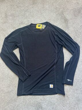 Carhartt NWT Force Men Black Midweight Base Layer Crewneck Thermal Shirt